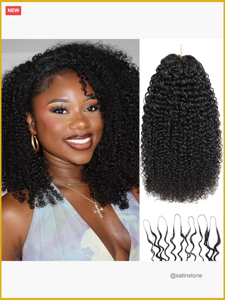 Kinky Curly Miracle Knots Human Crochet Hair Extensions Pre-Separated